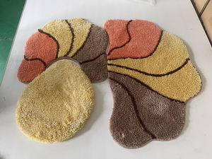 Conjunto de alfombrilla de baño con forma de jacquard de microfibra, estera antideslizante para inodoro, 3 uds. - Product Image 4