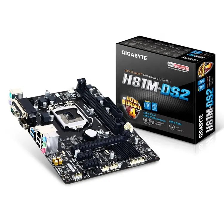 GIGABYTE resmi Intel GA-H81M-DS2 desteği DDR3 LGA1150 Intel 4th nesil çekirdek Pentium Celeron İşlemciler mATX anakart