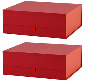 キャンドルやギフト包装用の大型高級長方形折りたたみ式ギフトボックス、赤色のマグネット開閉式蓋、丈夫な厚紙製 - Product Image 1