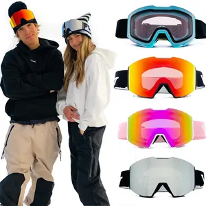 Vente en gros de lunettes de ski personnalisées de bonne qualité hommes femmes jeunes lunettes de ski à lentille UV anti-buée fabrication de lunettes de snowboard neige