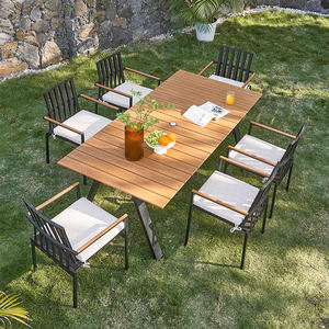 Foshan Darwin extérieur meubles en rotin luxe extérieur teck bois <span class=keywords><strong>Table</strong></span> à manger <span class=keywords><strong>8</strong></span> 10 <span class=keywords><strong>personnes</strong></span> sièges Patio <span class=keywords><strong>jardin</strong></span> rotin chaises <span class=keywords><strong>ensemble</strong></span> - Product Image 3