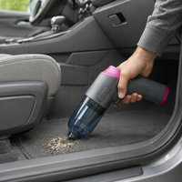 Aspirateur de voiture sans fil ABS 9000Pa/12000Pa à double aspiration 80W 7.4V rechargeable Type-C avec 5 buses pour l'intérieur des véhicules