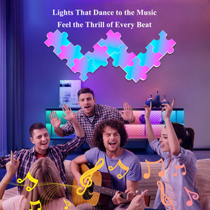 Lámpara de Pared Inteligente RGBIC, Modular, Tipo Rompecabezas, LED, <span class=keywords><strong>con</strong></span> Ritmo Musical, para Decoración del Hogar y Juegos - Product Image 3