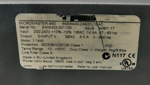 Plc MICROMASTER 440 6SE6 440-2AB21-1BA0 IA06117 6SE6440-2AB21-1BA0 - Product Image 3