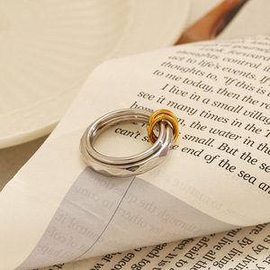 Stainless Steel <b>Ring</b> Geometric Shape 18k Gold Plated Titanium Steel Stackable Unisex Fashion Jewelry Gift - Product Image 3