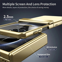 Étui de protection intégrale en verre trempé transparent de luxe pour Samsung Z Flip 3 4 5 6 7 8 avec charnière électroplaquée et finition givrée