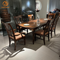 Chaise de salle à manger en velours et bois massif personnalisable, ensemble de table villa en acajou royal, meubles haut de gamme de conception hôtelière européenne de luxe