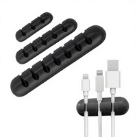 Organisateur de câbles USB de bureau durable et souple en nylon pour gestion des fils, avec clips de fixation