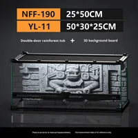 Tangki Terarium Kaca Reptil dengan Papan Latar Belakang Desain 3D Khusus, Tampilan Alami Realistis dengan Daya Tahan Lama, Berbagai Ukuran