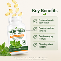 Cápsulas Breath Plus para el Alivio del Mal Aliento en Adultos, Fórmula de Menta, Hierbabuena y Perejil, Sin Gluten, Vegano, Refuerzo Inmunológico