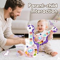 Guitare musicale éducative populaire pour enfants, jouet interactif multisensoriel pour tout-petits, sons d'animaux, lumières, âges 2-7, cadeau