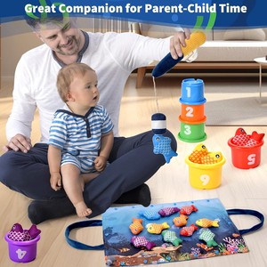 <span class=keywords><strong>Giocattoli</strong></span> per bambini <span class=keywords><strong>giocattoli</strong></span> <span class=keywords><strong>Montessori</strong></span> <span class=keywords><strong>1</strong></span> <span class=keywords><strong>anno</strong></span> bambini e bambine regalo di compleanno 10 in <span class=keywords><strong>1</strong></span> panno Set da pesca con impilamento tazza numero - Product Image 6