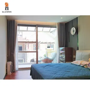 High Quality Aluminum Sliding Patio Doors Customized Waterproof House Design Minimalist Style Finished Surface Bedroom