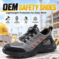 Chaussures de sécurité mi-montantes à embout d'acier, laçage rapide, anti-écrasement, antidérapantes, respirantes, anti-perforation pour la construction et l'usine