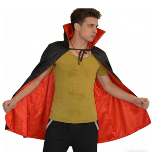 <span class=keywords><strong>Capa</strong></span> de Vampiro/Demonio de Halloween al por Mayor, Roja y Negra, de Doble Cara, CAPE-0110 - Product Image 3