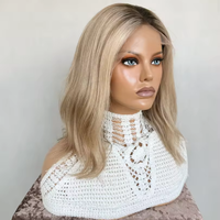 Perruques européennes juives en cheveux Remy, dentelle transparente, cheveux de bébé, mèches blond cendré, 100% cheveux humains, perruque Lace Front pour femmes blanches