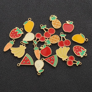 Pendentif fruit en acier inoxydable, breloque émaillée 3D pour la fabrication de bijoux, accessoires DIY - Product Image 1