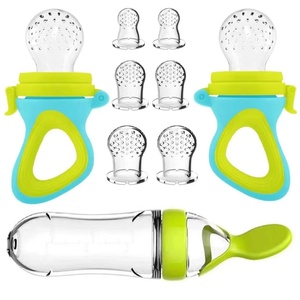 Vente chaude ensemble 6 dessin animé bébé Silicone sucettes riz céréales bouteille anneau de dentition fruits légumes mangeoire chaude nouvelle sucette - Product Image 2