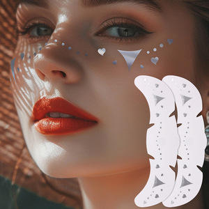 Calcomanías Temporales para la Cara, Divertidas para Fiestas, Diseños en Dorado, Plateado y Rosa para Mujeres y Niñas, Juego de 10 Piezas - Product Image 4