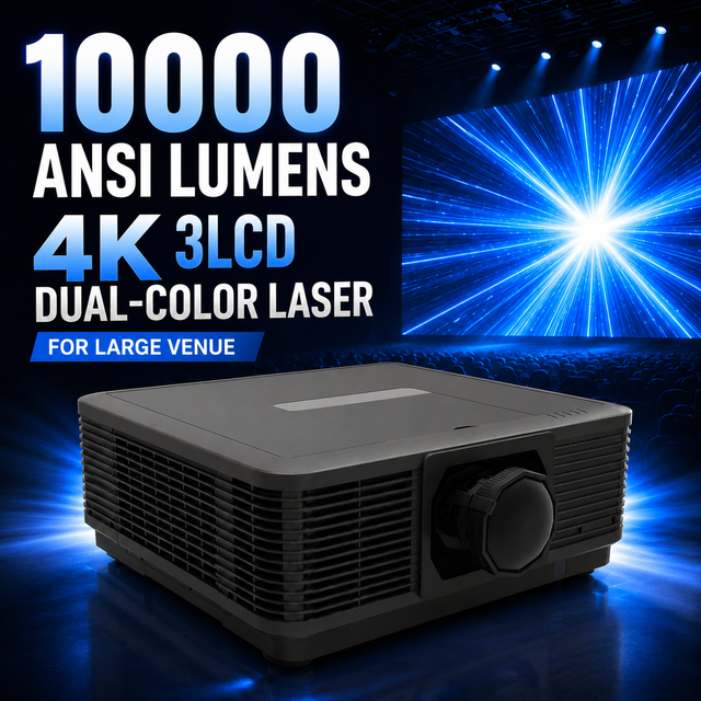 Commercial 4K 3LCD Installation Laser Projector 10000 Lumens with HDBaseT and 360 Degree Projection