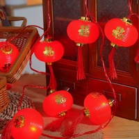 Linterna Roja Grande con Símbolos de Bendición para el Año Nuevo 2026, Decoración Colgante para Balcón del Festival de Primavera, Luz Solar para Exteriores