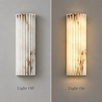 Applique murale LED en laiton Alabaster des États-Unis, lumière blanche chaude de luxe pour l'intérieur, idéale pour la maison, l'hôtel, la chambre à coucher, l'éclairage d'ambiance