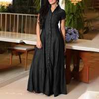 Nouvelle Robe Longue Trapèze Décontractée Grande Taille en Jean Séchage Rapide Nylon/Coton avec Poches et Ourlet Évasé Style Europe-Amérique 2023