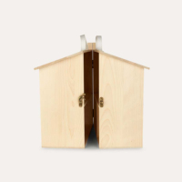 Maison de poupée miniature inachevée en bois 1:12 bricolage Portable miniature Holdie kit de maison mini maison de transport