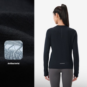 Maglietta Sportiva da <span class=keywords><strong>Donna</strong></span> PELLIOT Serie P Antibatterica <span class=keywords><strong>Calda</strong></span> e Delicata sulla Pelle <span class=keywords><strong>Maglia</strong></span> Interna a Maniche Lunghe 87% Lana - Product Image 2