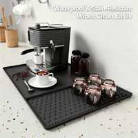 Tapis de machine à café en silicone de qualité alimentaire avec trous de drainage, tapis antidérapant résistant à la chaleur pour le comptoir de bar à expresso