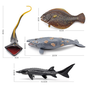 Figuras Realistas de Animales Marinos Yuglow: Ballena Gris, Anguila, Linguado, Esturión, Modelo Educativo y Cognitivo - Product Image 5
