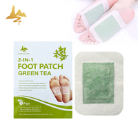 Patch pour les pieds au thé vert OEM ODM 2 en 1, patch détoxifiant pour les pieds, soulage la fatigue, améliore le sommeil, soin des pieds