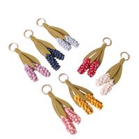 Breloque de sac en PU motif floral, porte-clés floral, pendentif de sac à main, accessoire décoratif léger et multicolore de haute qualité, tendance