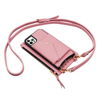 Étui de téléphone à bandoulière en cuir véritable texturé grain de galet, style moderne tendance, pour iPhone 18 Pro Max Duo
