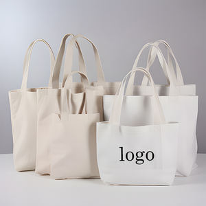 Gran oferta, bolso de mano de poliéster con logotipo personalizado orgánico, bolso de compras de lona por sublimación, bolso de mano de algodón en blanco natural - Product Image 1