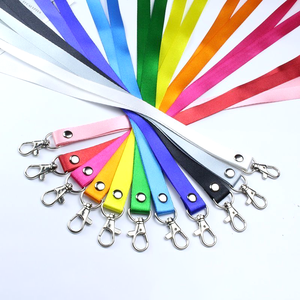 Cheap Promotional Popular 15mm Wide Neck ID Card Lanyard Holder High Quality Polyester Plain Strap Keychain Accessories Lanyard