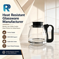 Carafe à café en verre transparente et écologique de 1100 ml, réglable en hauteur, compatible avec plusieurs marques de machines à café, carafe de remplacement