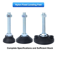 Pieds de nivellement de meubles réglables en plastique industriel Pieds de niveleur de pieds de table M12 avec base en nylon de 50mm et longueur de vis 100mm