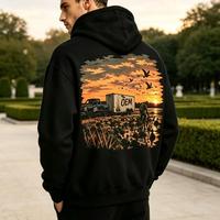 Sweat-shirts à capuche pour hommes, logo personnalisé imprimé, sweat-shirt graphique noir fabriqué avec impression DTF.