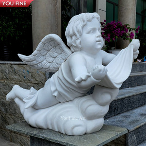 Estatua de Niño Desnudo de Mármol de Tamaño Real para Jardín - Product Image 6