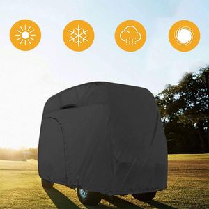 Waterproof Windproof Golf Cart Cover Universal Fits Most <b>2</b>/4 <b>Passenger</b> Golf Cars 600D Durable Black/Grey Beige Driver Side Door - Product Image 5