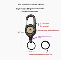 Porte-clés multifonctionnel en acier inoxydable tactique d'extérieur, avec boucle télescopique, corde métallique, camping, haute résistance, anti-perte, facile à tirer