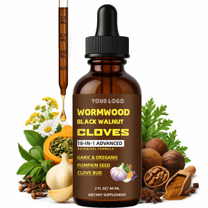 Gouttes liquides nettoyantes naturelles contre les parasites, à base d'armoise, <span class=keywords><strong>de</strong></span> noix noires <span class=keywords><strong>et</strong></span> <span class=keywords><strong>de</strong></span> clous <span class=keywords><strong>de</strong></span> <span class=keywords><strong>girofle</strong></span>, liquide oral antioxydant 60ml, soutien digestif intestinal - Product Image 5