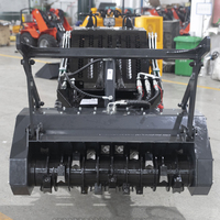 Chargeuse compacte sur chenilles avec attache broyeur forestier, roulement central de haute qualité, machine compacte pour le défrichement et les travaux forestiers