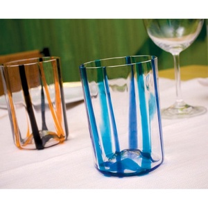 Bicchiere in vetro Tirache di <span class=keywords><strong>Murano</strong></span> a strisce sfumate multicolori di massa estetica italiana - Product Image 5