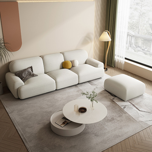 Set di Divani Componibili in Stile Italiano in Tessuto Scamosciato a Forma di L, Mobili Moderni, Divani di Lusso per Soggiorno - Product Image 5