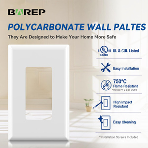 Barep ul được liệt kê tiêu chuẩn Mỹ 1 gang trắng vít/screwless phẳng chuyển đổi tường Outlet tấm bìa cho ổ cắm - Product Image 2