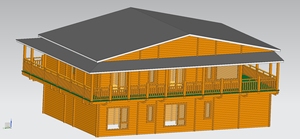 Casa de <span class=keywords><strong>Vacaciones</strong></span> Prefabricada de Madera de Pino de 2 Pisos <span class=keywords><strong>con</strong></span> Balcón Completo, Casa de Madera Personalizada <span class=keywords><strong>para</strong></span> Hotel de Resort Costero - Product Image 3