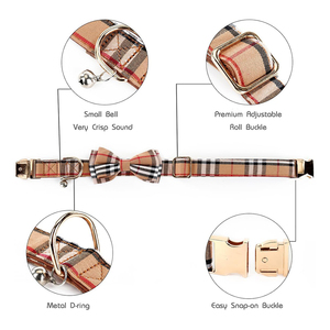 Collare Regolabile per Cani in Morbido Velluto con Papillon e Fibbia Metallica di Sicurezza a Sgancio Rapido, Elegante Accessorio per Cani Maschi e Femmine - Product Image 5