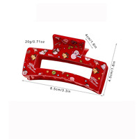Pinces à cheveux de Noël très populaires : pinces à griffes imprimées Élan et Bonhomme de neige pour femmes, accessoires festifs de dessin animé pour une ambiance de vacances